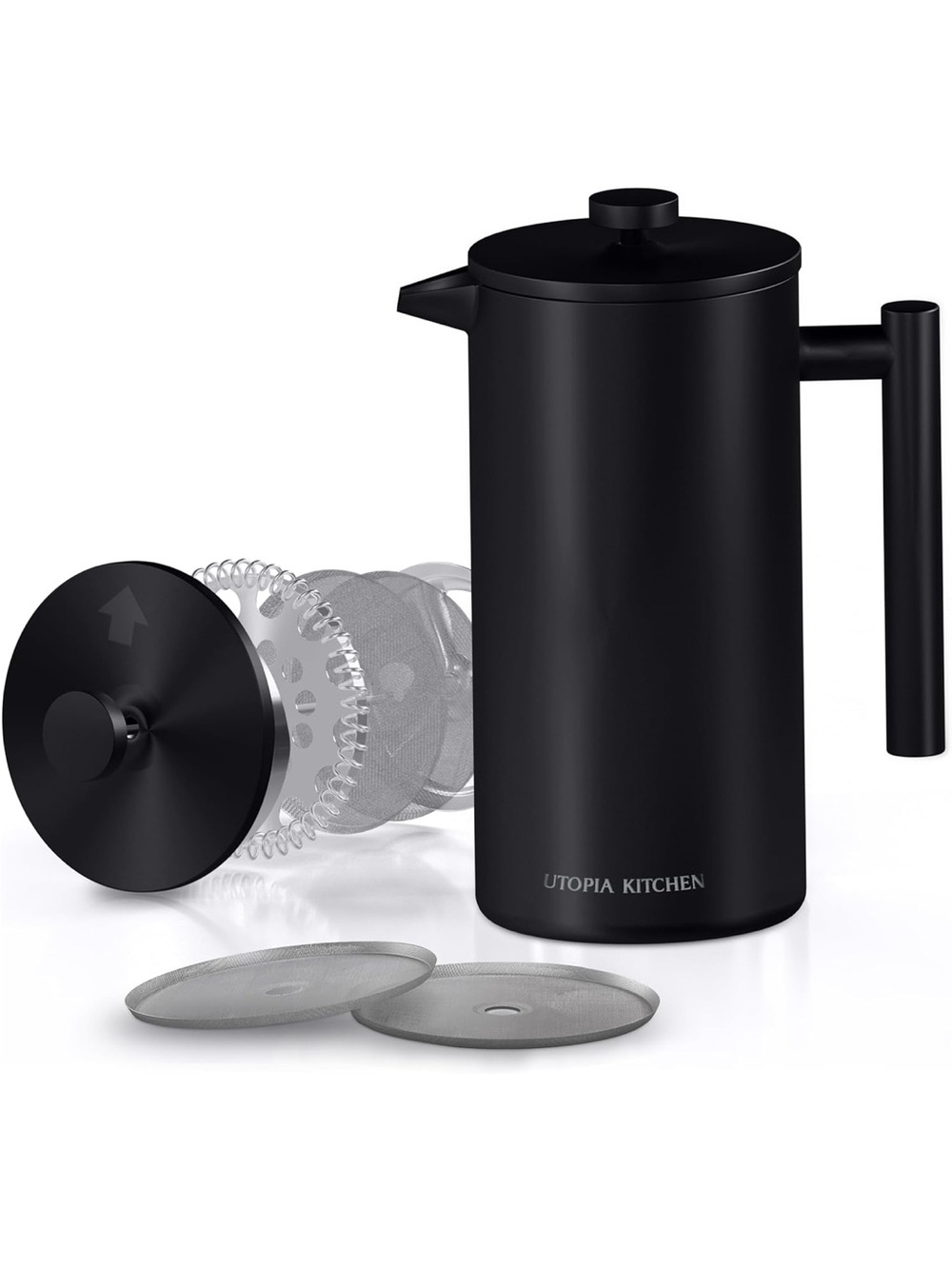 Utopia Kitchen Black French Press Coffee Maker - Matte Black